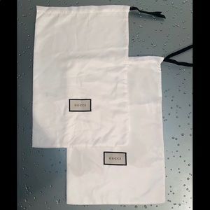 GUCCI (2) OFF WHITE SILK DUST BAGS 11.5”x17.5”